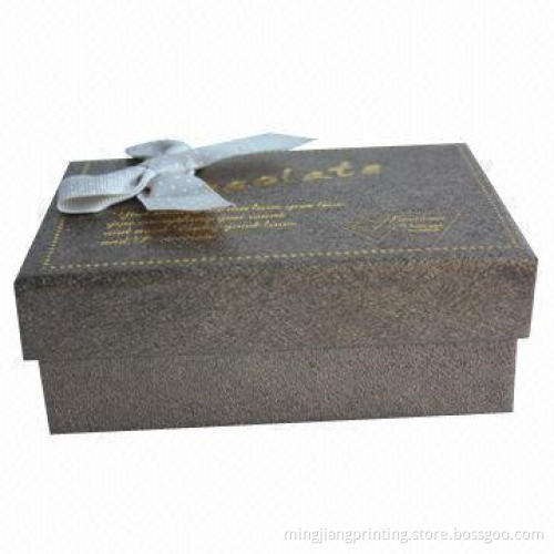 Chocolate Box with Matte Lamination, Ribbon Bow